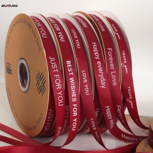 1.5cm 0.6inch Red Colorful Satin Ribbons