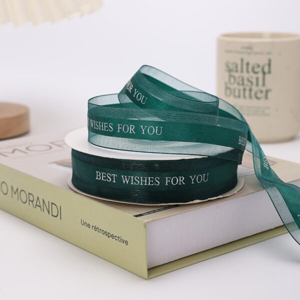 2.5cm dark green 45 yards ribbon