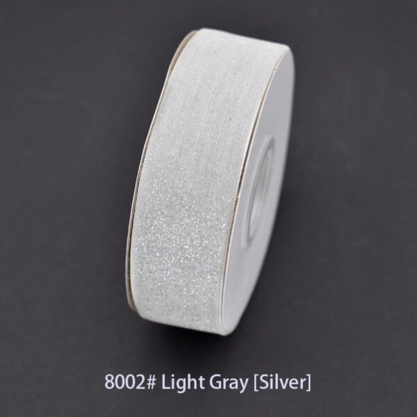 8002# Light Gray [Silver] Starry velvet Ribbon