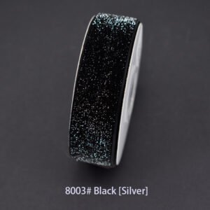 8003# Black [Silver] Starry velvet Ribbon