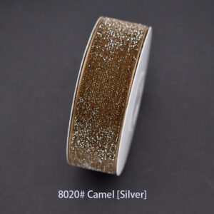 8020# Camel [Silver] Starry velvet Ribbon