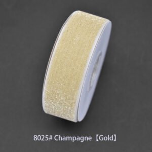 8025# Champagne [Gold] Starry velvet Ribbon