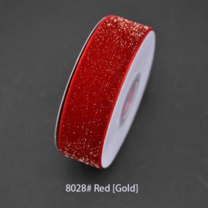 8028# Red [Gold] Starry velvet Ribbon