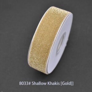 8033# Light Khaki [Gold] Starry velvet Ribbon