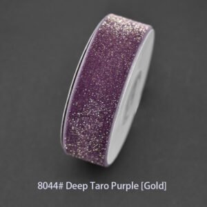 8044# Dark Mauve Purple [Gold] Starry velvet Ribbon