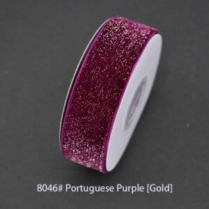 8046# Grape Purple [Gold] Starry velvet Ribbon