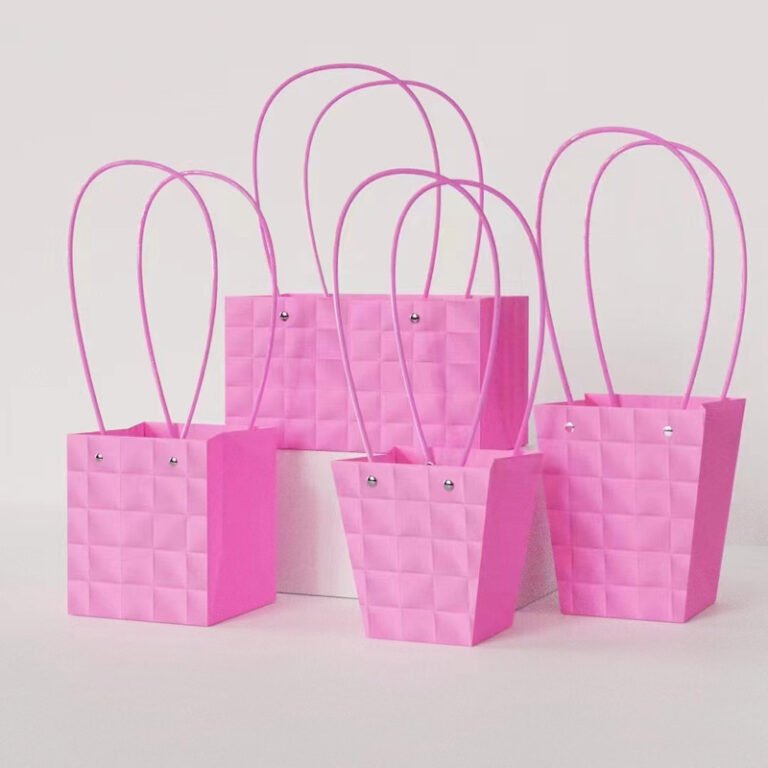 Embossed Square Flower Box with Handles for Floral Packaging