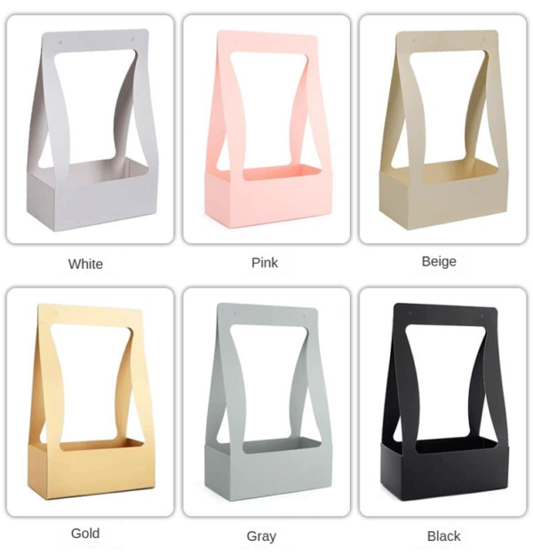 Foldable White Cardboard Waterproof Flower Basket Box (10)