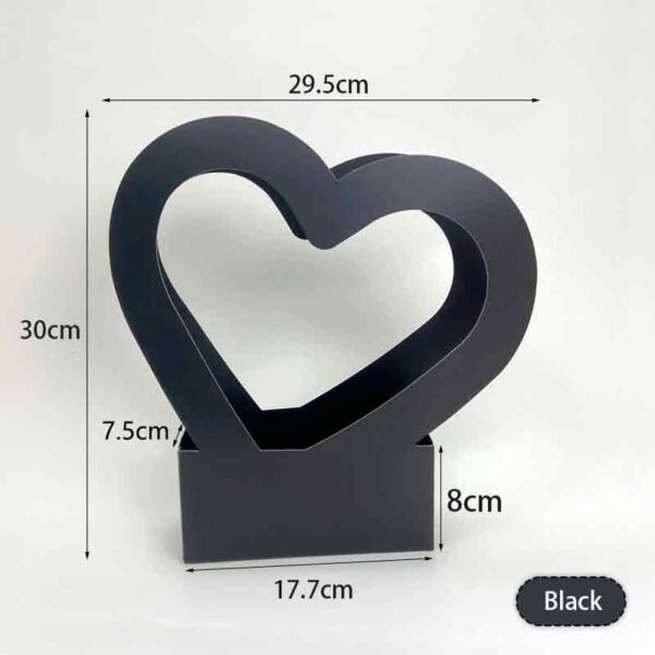 Heart Waterproof Portable Flower Basket (Black)