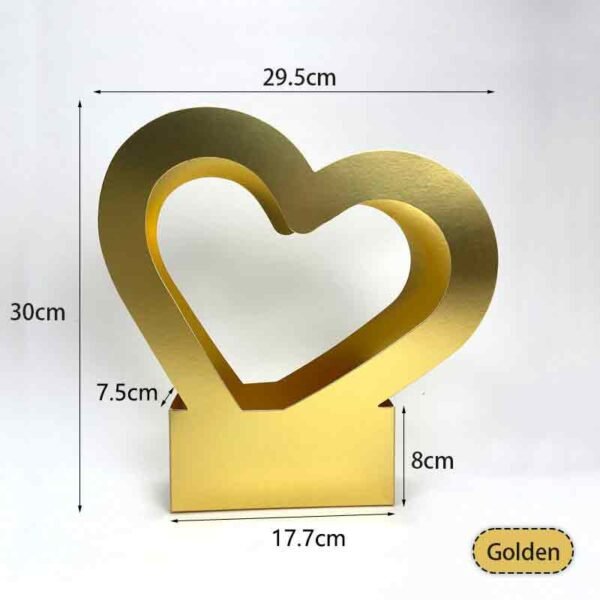 Heart Waterproof Portable Flower Basket (Golden)