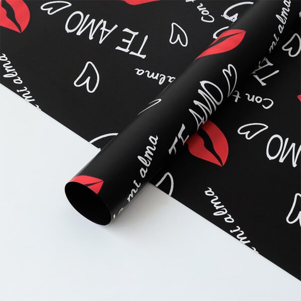 Red Lips Wrapping Paper Kiss Print Gift Wrap for Presents - Image 10