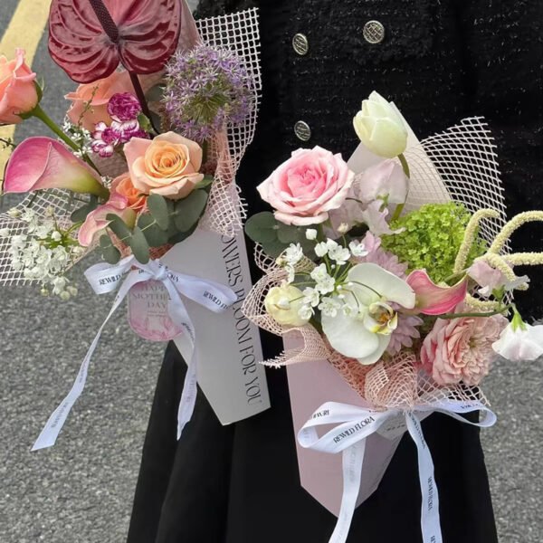Cone Flower Box Hugging Tote Bag for Floral Packaging