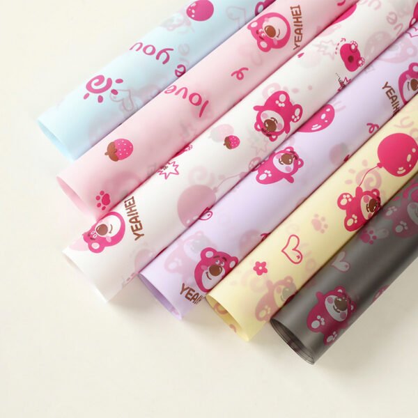 Balloon Strawberry Bear Wrapping Paper