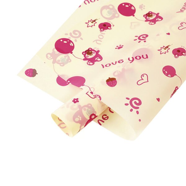 Balloon Strawberry Bear Wrapping Paper