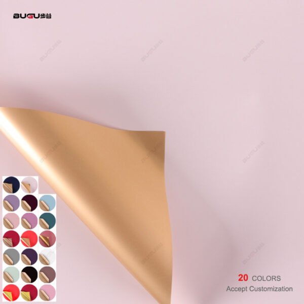 Dual-Color Gilded Waterproof Floral Wrapping Paper
