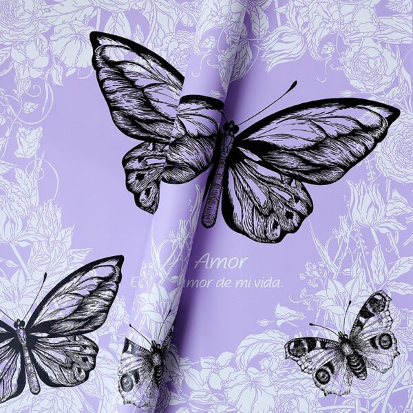 Butterfly Spring Flower Wrapping Paper