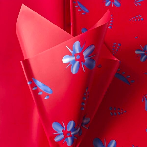 Little Blue Flowers Floral Gift Wrap Paper