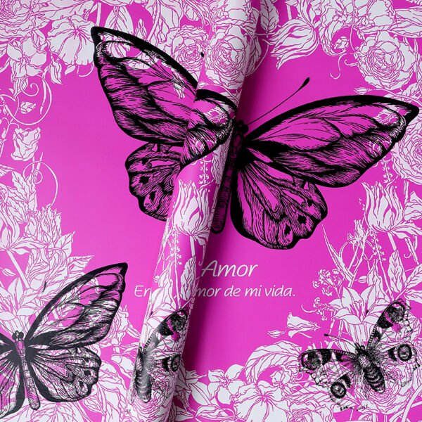 Butterfly Spring Flower Wrapping Paper