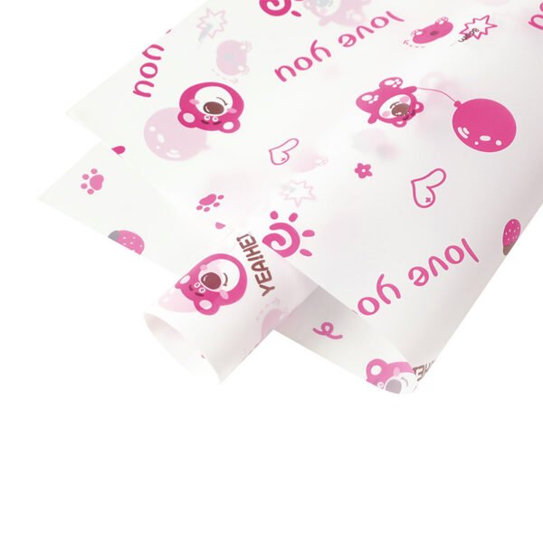 Balloon Strawberry Bear Wrapping Paper for Flower Bouquets - Image 5