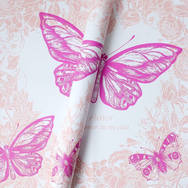 Butterfly Spring Flower Wrapping Paper