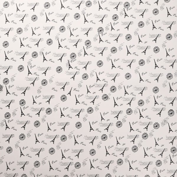 Eiffel Tower Pattern Floral Wrapping Paper