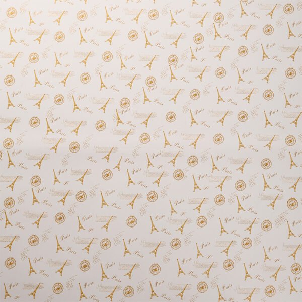 Eiffel Tower Pattern Floral Wrapping Paper