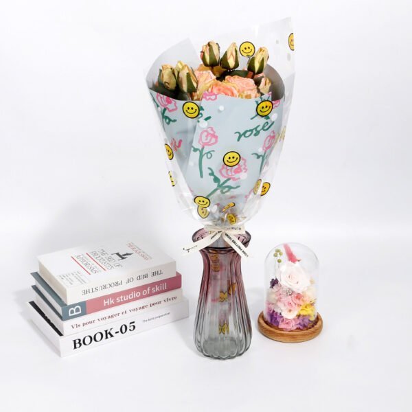 Bouquet Wrapping Paper with Rose Print