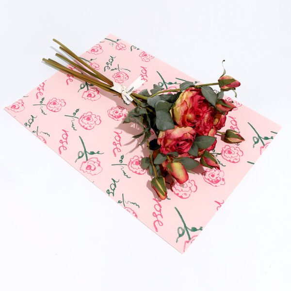 Bouquet Wrapping Paper with Rose Print