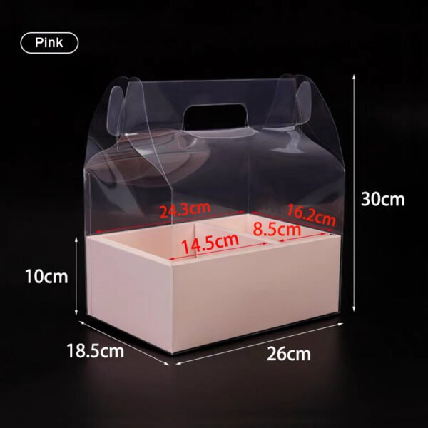Clear PVC Flower Gift Box with Handle