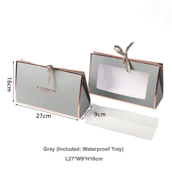 Elegant Flower Arrangement Box with Ribbon Handle
