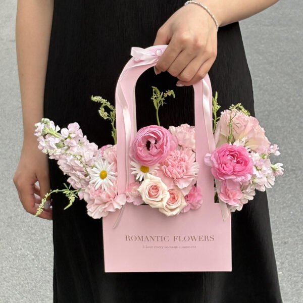Flower Gift Box with Handle Floral Tote Bag for Flowers - Image 5