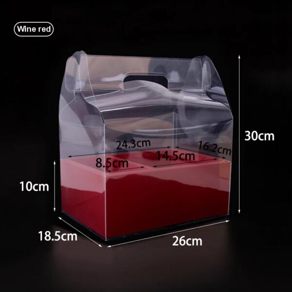 Clear PVC Flower Gift Box with Handle